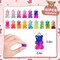 60pcs Gradient 3D Gummy DIY Bear Charms- Resin Bear Shaped Clay Pendants in 15 Colors Earring Bracelet Nacklace DIY Jewelry Making Pendants Nail Art Accessory for Adults DIY Handmade Crafting Gifts